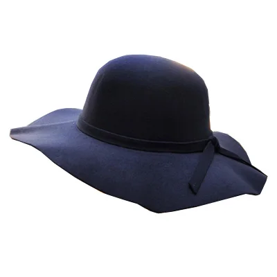 

4-8 years old retro children's bowler hat with big eaves wool bowknot children's girl hat adjustable bowler hat