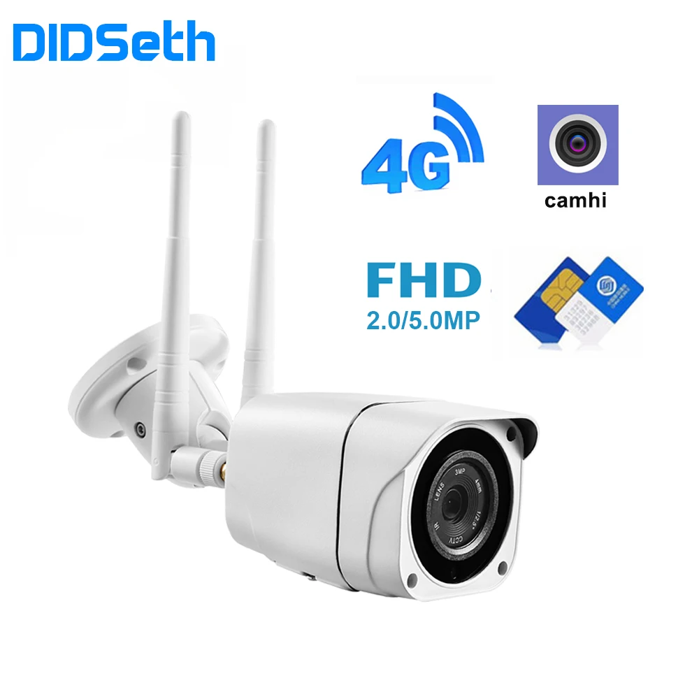 DIDseth 3G 4G Wi-Fi камера 1080P/5MP Беспроводная цилиндрическая ip-камера для наружного