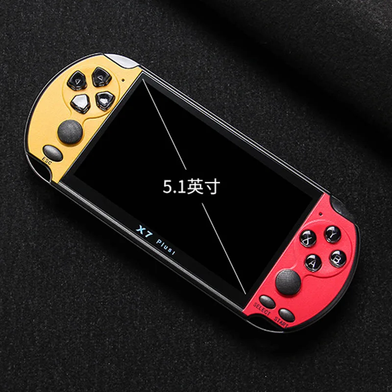Yellow Red X7 Plus ретро мини портативная игровая консоль 64Bit 5,1 дюймов HD портативный ручной игровой плеер встроенный 3000+ игровая консоль - Цвет: Yellow Red