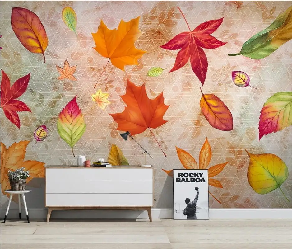 

AINYOOUSEM Nordic plant leaf geometric background wall papier peint papel de parede wallpaper 3d wallpaper wall paper