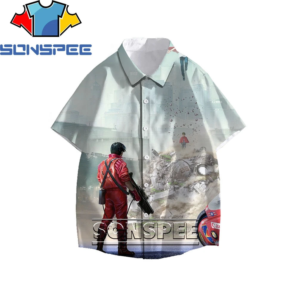 Мужская свободная рубашка SONSPEE модная Повседневная с короткими рукавами и