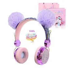 Unicorn Kids Wireless Headphone With Mic Cute Girls Music Helmet Laptop Cascos Bluetooth 5.0 Phone Gaming Headset Children Gifts