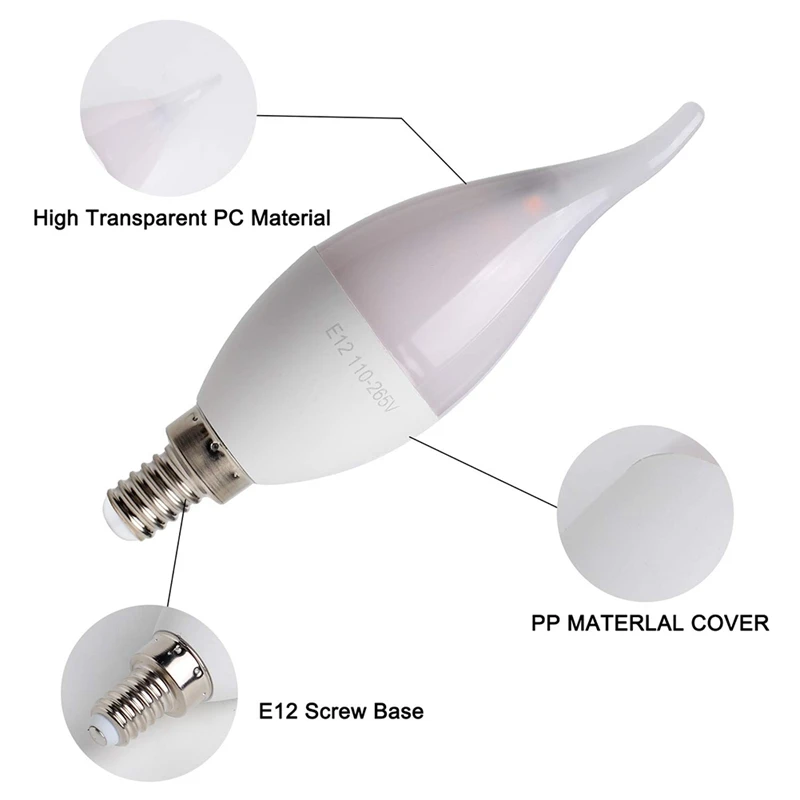 Хэллоуин лампочка пламени Рождественский светодиодный канделябр лампочки