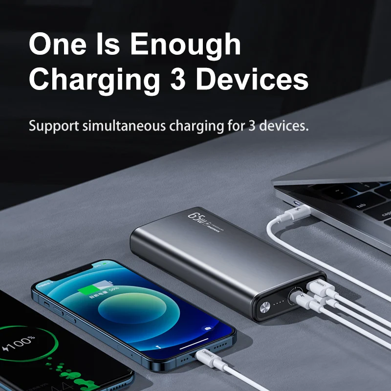 Notebook Power Bank 20000mAh 65w Two-Way Super Fast Charge Portable Powerbank Mobile Phone External Auxiliary Battery Charger | Мобильные