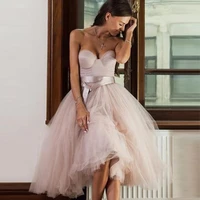a line tulle ribbon belt cocktail dresses sweetheart sleeveless tea length homecoming dresses special occasion dresses