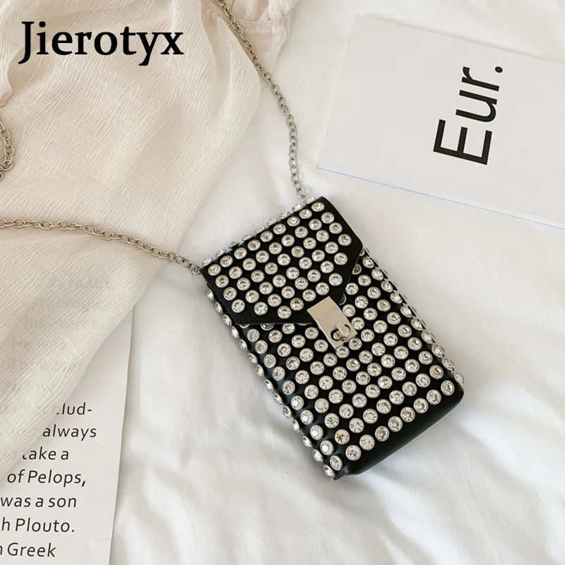 JIEROTYX роскошные стразы Женские поясные сумки для телефона Съемный поясной ремень