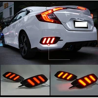 new red lens led rear bumper reflector lights for honda civic 10th generation auto tail brake lights 2pcs car warning fog lamps