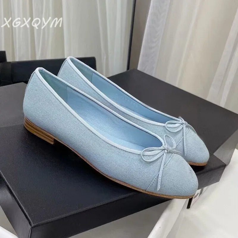 

Luxury Brand Candy Color Women Flat Shoes Ladies Casual Loafers Ballet Shoes Bow Knot Walking Shoes Mujer Solid Color Shoes