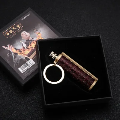 

Metal Match Lighter Key Ring Flint Torch Kerosene Oil Flame Portable Can Refueled Lighter Keychain Survival Camping Fire Starter