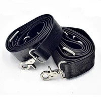 genuine leather bag strap lichee pattern detachable handle replacement mens women shoulder silver buckle bags accessories belts