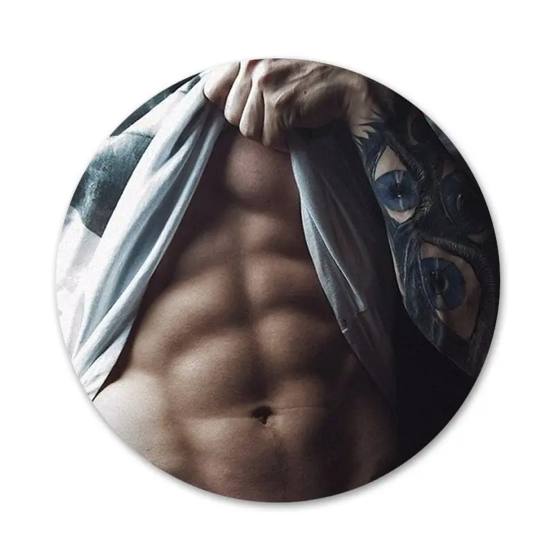 Sexy fitness man Badge Brooch Pin Accessories For Clothes Backpack Decoration gift | Дом и сад