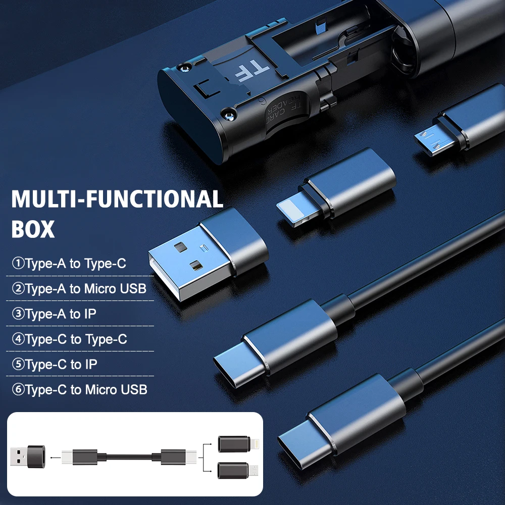 9 в 1 Многофункциональный умный кабель флеш-карта USB замысловатым Отделом для карт