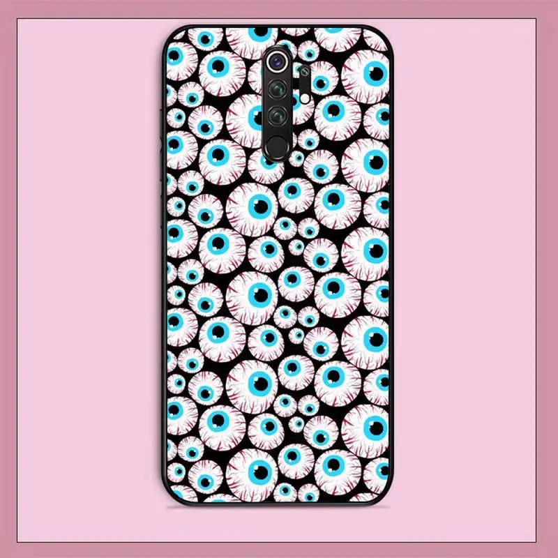 TOPLBPCS глаза ресницы эстетическое чёрный чехол для телефона Корпус RedMi note 9 4 5 6 7 5a 8