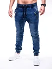 Осень 2020 европейские и американские мужские потертые джинсовые повседневные спортивные брюки теплые джинсы