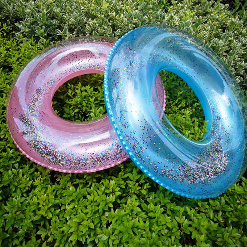 

New Adult Colorful Transparent Inflatable Swimming Ring Kids Portable Floating Circle Safely PVC Swimming Pool Toys Water Seat