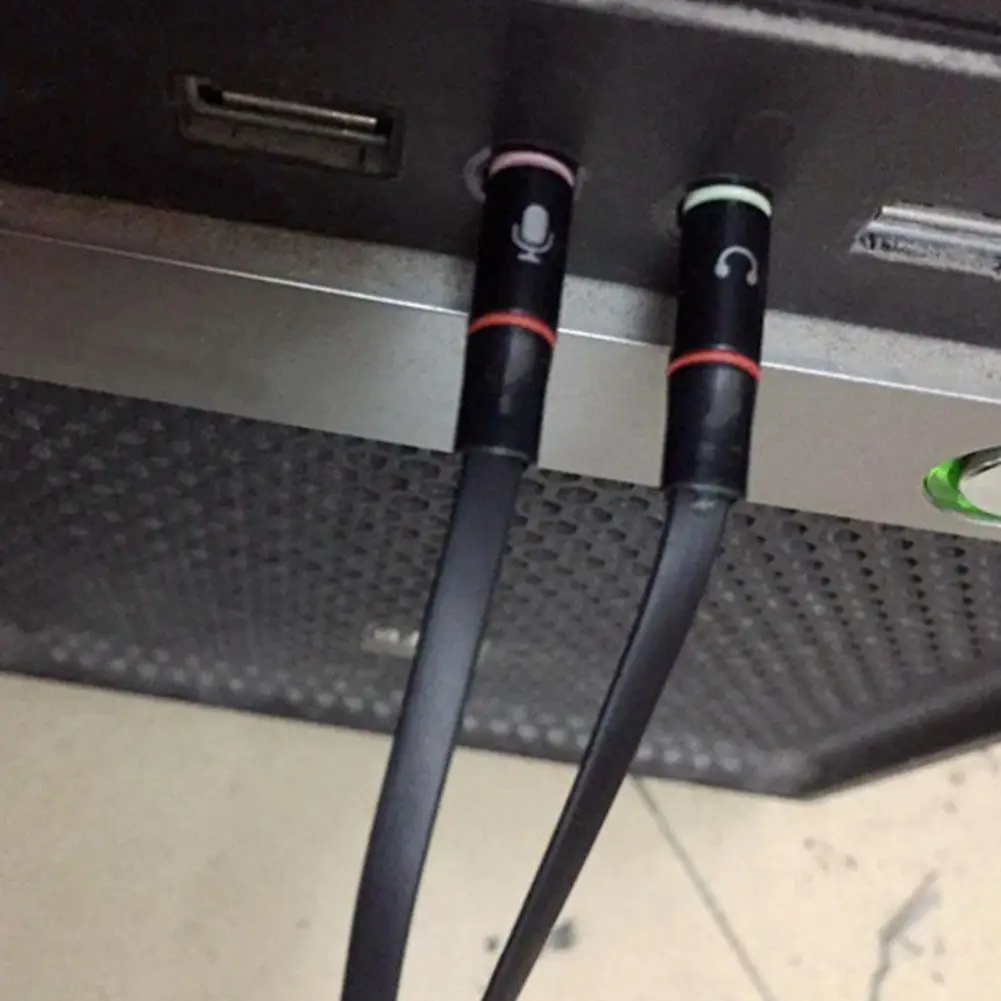 

3.5mm Y Splitter Cable For Headphone Computer Female To 2 Male Black White Mic Audio Headset To PC Stereo Adapter