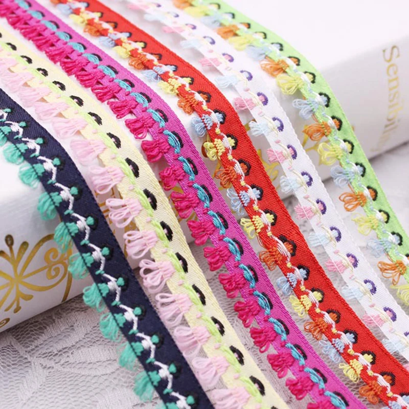 

Fashion Polyester Fringe Tassel Trim Ethnic Ribbon Lace Fabric Women Headdress Clothing Garment Accessories 15mm, 1.8m(2 Yards)
