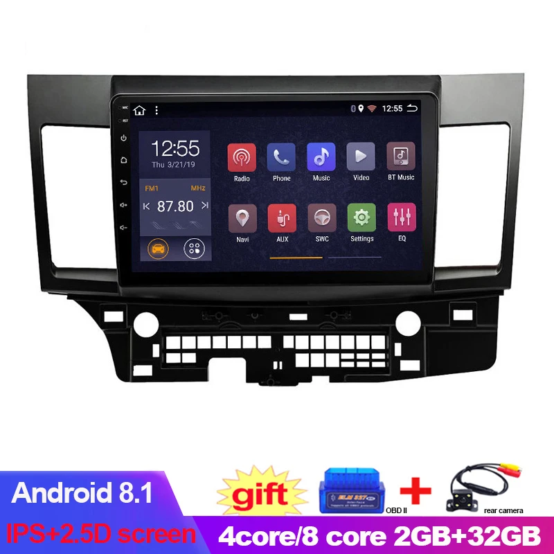 10.1inch IPS+2.5D Android 8.1 2+32G Car DVD GPS Navigation for Mitsubishi Lancer-ex 2010-2014 2015-2018 Radio Audio Stereo | Автомобили и