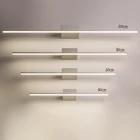 Современный зеркало с подсветкой Анти-туман светодиодный настенный светильник черныйбелый 0,4-1,2 м минимализм Ванная комната огни туалетный столиктуалетВанная комната лампы