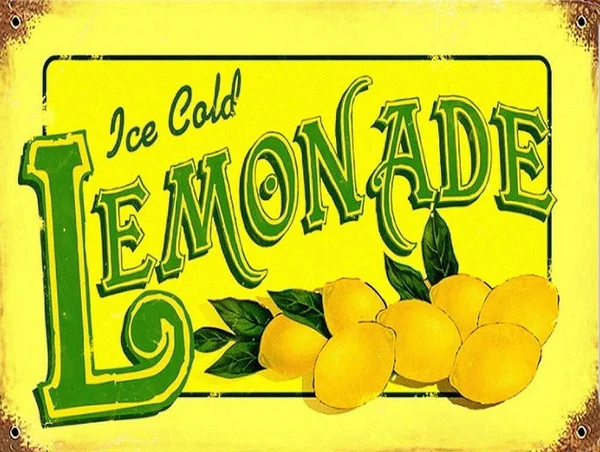

Ice Cold Lemonade Tin Sign art wall decoration,vintage aluminum retro metal sign,
