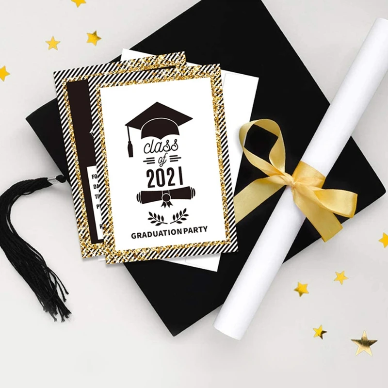 

2021 Paper Graduation Invitations (64 Count) Double Sides Grad Party Invites