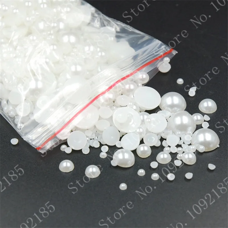 Новинка 2017 смешанные Размеры (2 12 мм) Модные 1000 шт./упак. полукруглый поделки