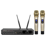 gold quality uhf dual handheld bluetooth wireless microphone mu 6s with receiver for family ktv karaoke home theater system