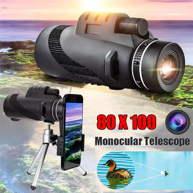

Telescope Monocular Binoculars Camera Telescope Powerful Lens 80X100 HD Zoom Outdoor Hunting Camping Hiking Sports Telescope