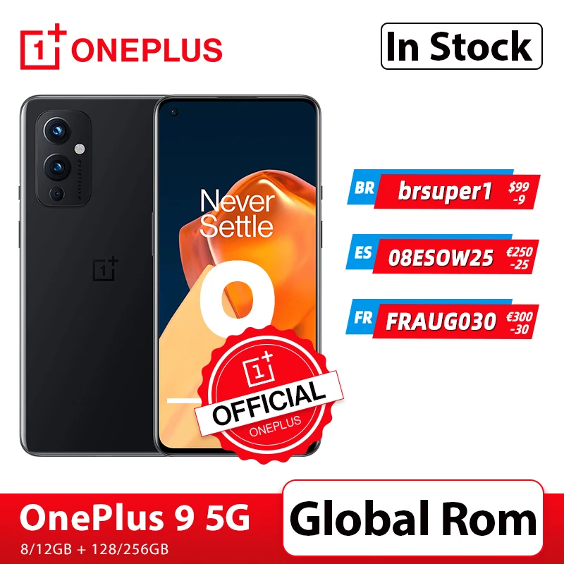 OnePlus 9 5G Глобальный ром Snapdragon 888 8 ГБ 128 Смартфон 6 5'' 120 Гц Fluid AMOLED Камера Hasselblad