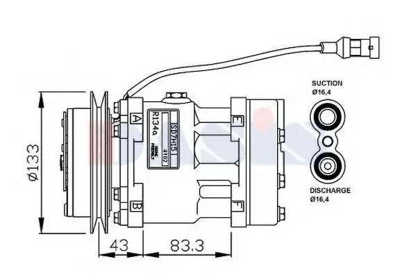 Günstig A/C AC Klimaanlage Kühlung Kompressor Für DAF Lkw CF 75 250 310 360 1637734 1864125 1815582 01-07-DA-059-NRF 8FK351003271