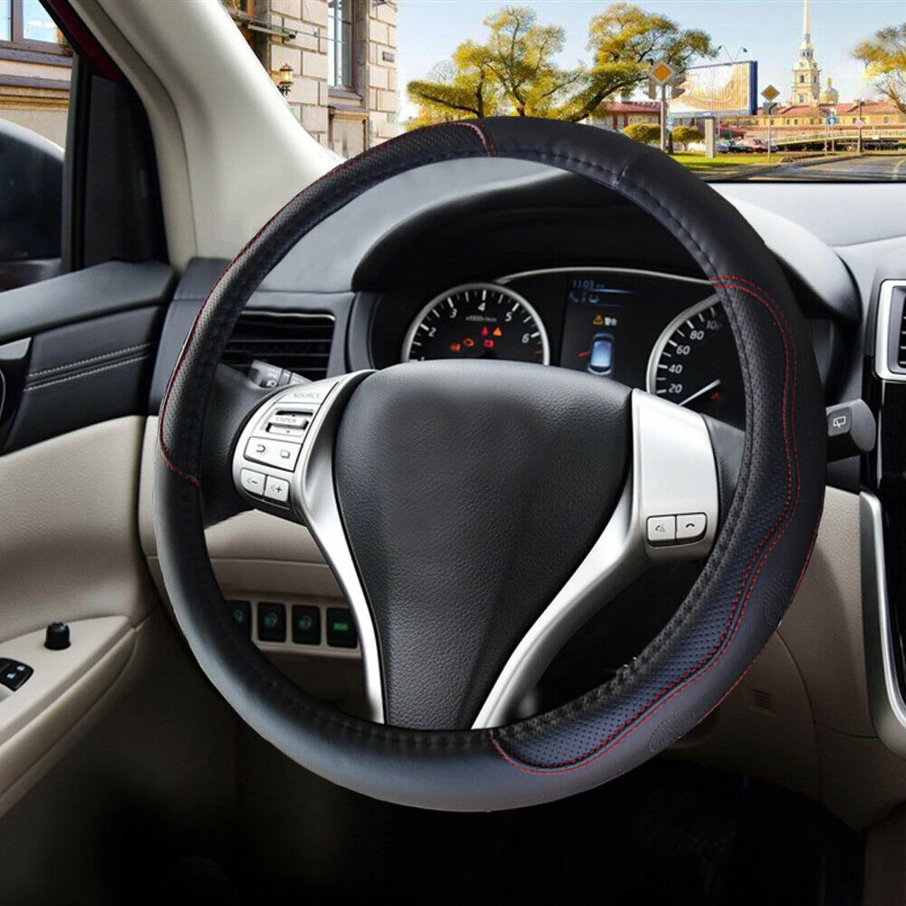 Универсальный чехол для руля из искусственной кожи рулевого колеса автомобиля