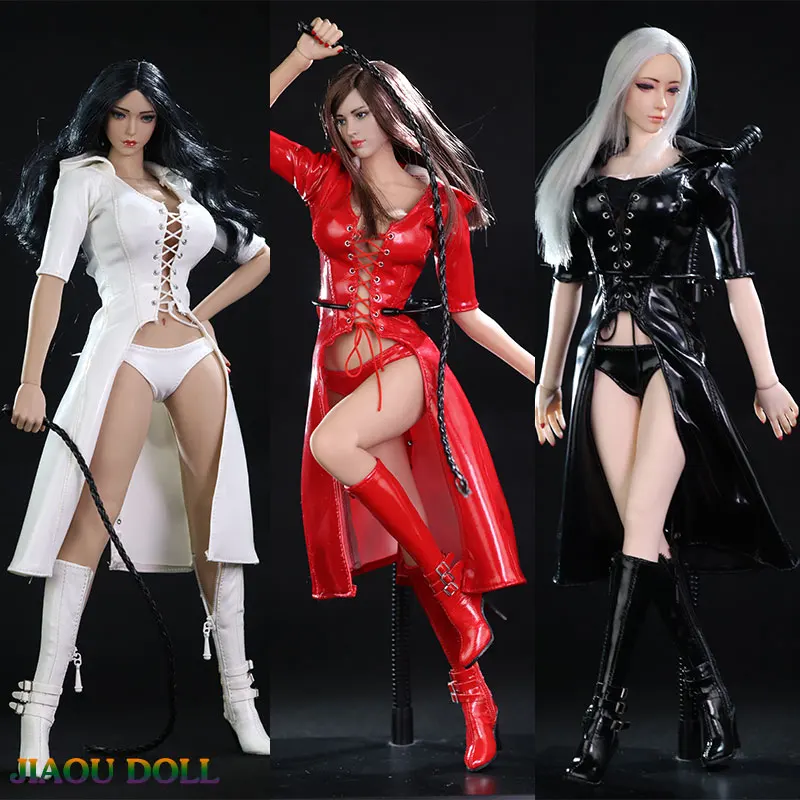 

1/6 JO21X-21 Female Long Hooded Leather Jacket with Underpants Soldier Clothes Fit 12'' Action Figure Body In Stock