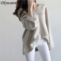 loose pullovers sweater women v neck korean clothes tops knitted casual sweater female winter ladies sweaters jumper 2020 black