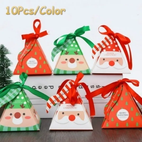 

10 шт. коробка конфет креативные рождественские подарочные пакеты Детские сувениры товары для вечерние бумага для украшения на Рождество су...