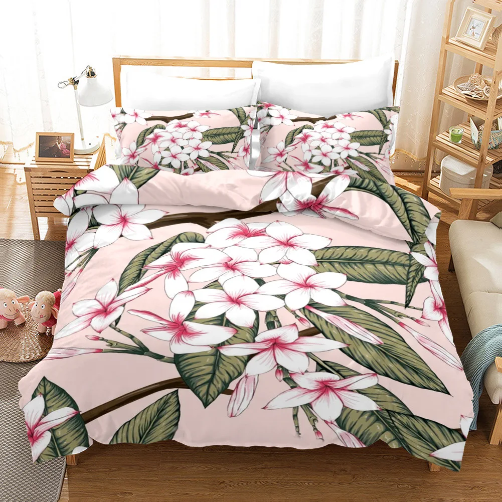 

2021 Luxury Flowers Bedding Set Colorful Duvet Cover With Pillowcase Soft Bedclothes Gift For Children Kids Linen Bedding