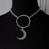 moon neck necklace crescent gothic witch jewelry moon gothic chain