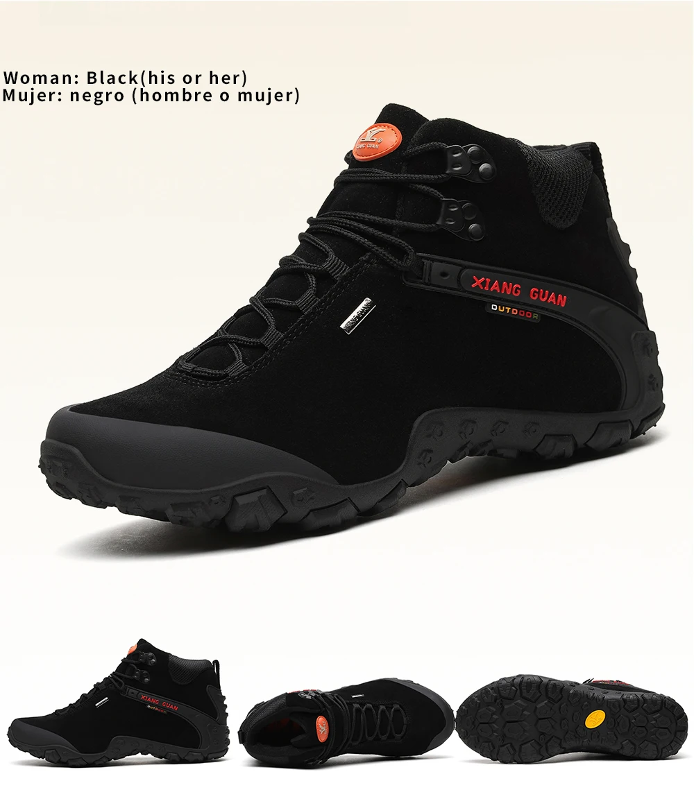XIANG GUAN Men Hiking Shoes Male Waterproof Trekking Boots Outdoor Jogging Sneakers Tactical Trainers Climbing Mountain Shoes