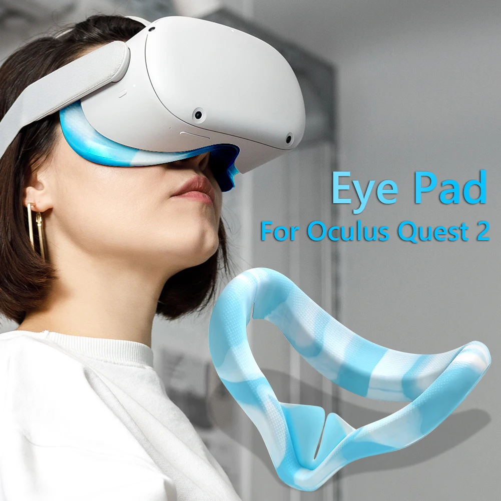 

New Blue/Pink/Yellow Silicone Eye Mask Pad for Oculus Quest 2 VR Comfort Anti-sweat Eye Cover 18/12/3cm AR Glasses Accessories