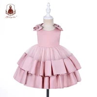 yoliyolei ball gown girl dress with bow princess dresses holidays wedding kids children elegant party clothing for 2 8 years old