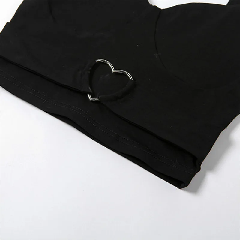 

Kimutomo Two Piece Set Women Spring Autumn Streetwear Fashion Ladies O-neck Striped Short Tops and Solid Black Camisole New