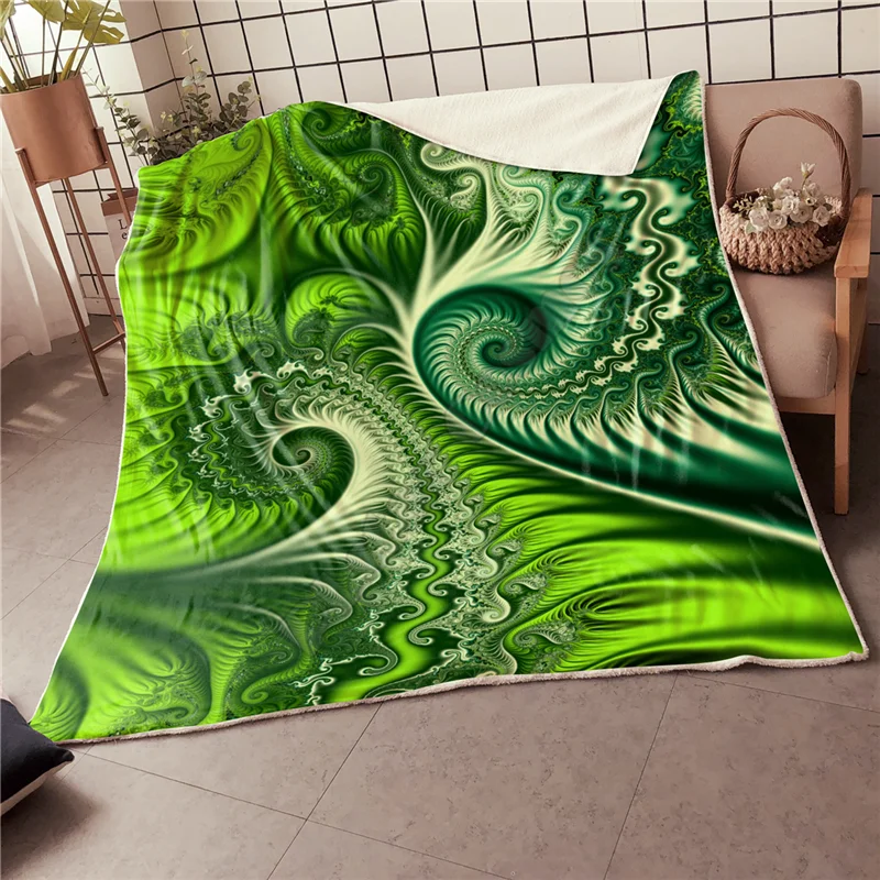 

Premium Koru Fern Fleece Blanket 3D printed Wearable Blanket Adults For Kids Warm Sherpa Blanket