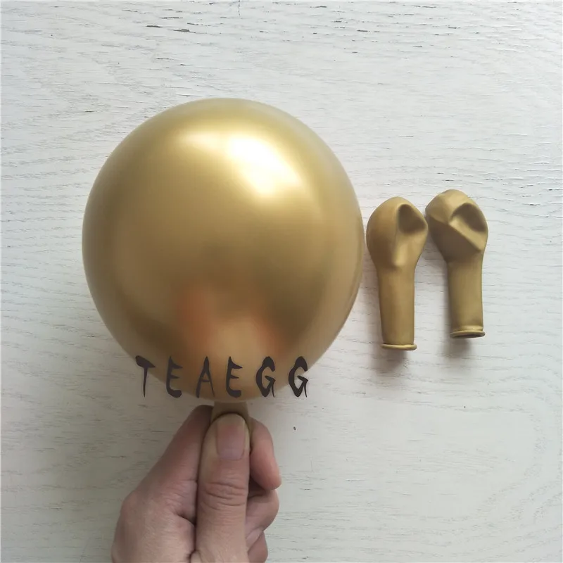 Пользовательские воздушные шары Белый Хром металлик Золотой латексный шар