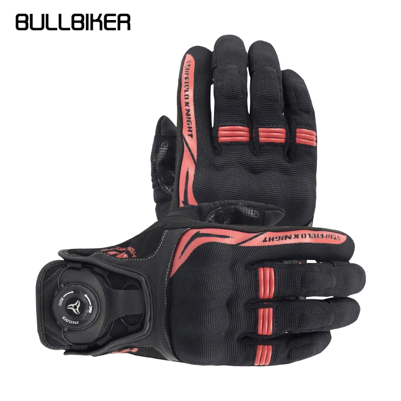 Enlarge BULLBIKER New Mens Motorcycle Riding Gloves Breathable Touch Screen Anti-Fall Protective Gear Size S-2XL