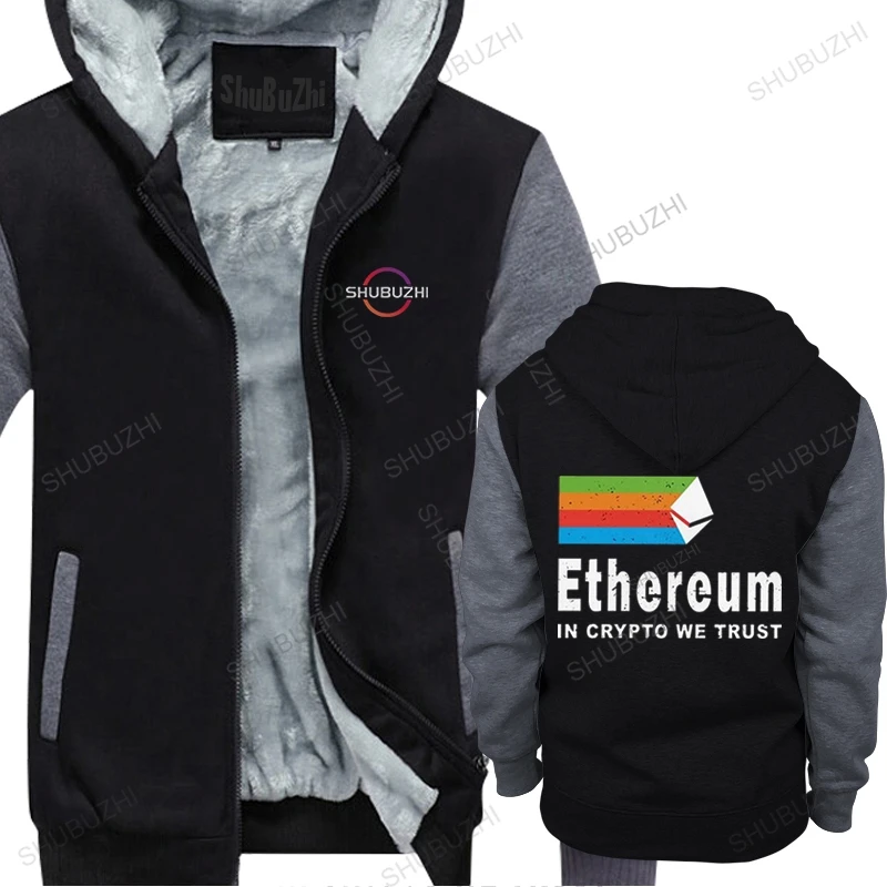 

Men's Ethereum Stripe Ins Crypto We Trust Cotton winter fleece pullover Trendy hoodie Geek Crypto Cryptocurrency thick hoodies