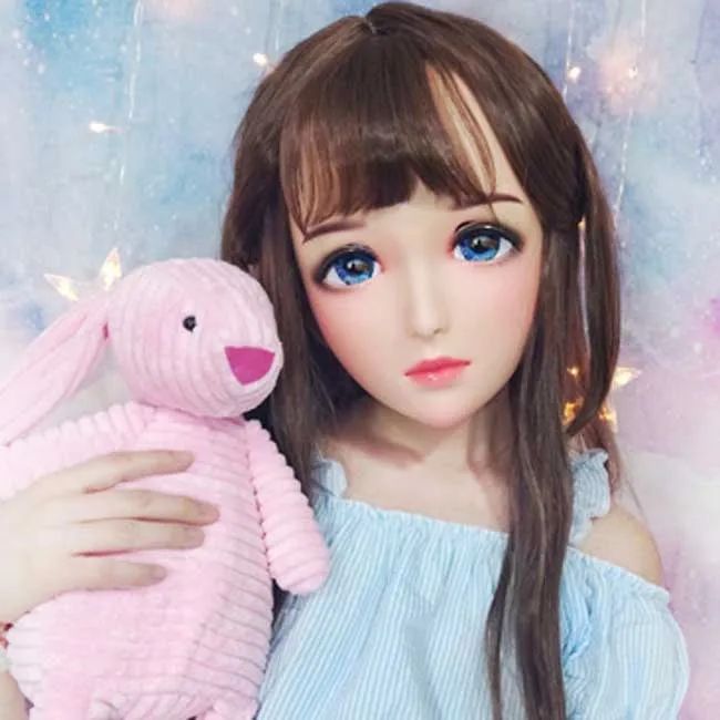 Special makeup Mo-02) Женская милая девушка Смола половина головы кигуруми BJD глаза кроссдресс в стиле японского аниме маска Лолиты с глазами и париком - Цвет: Special makeup