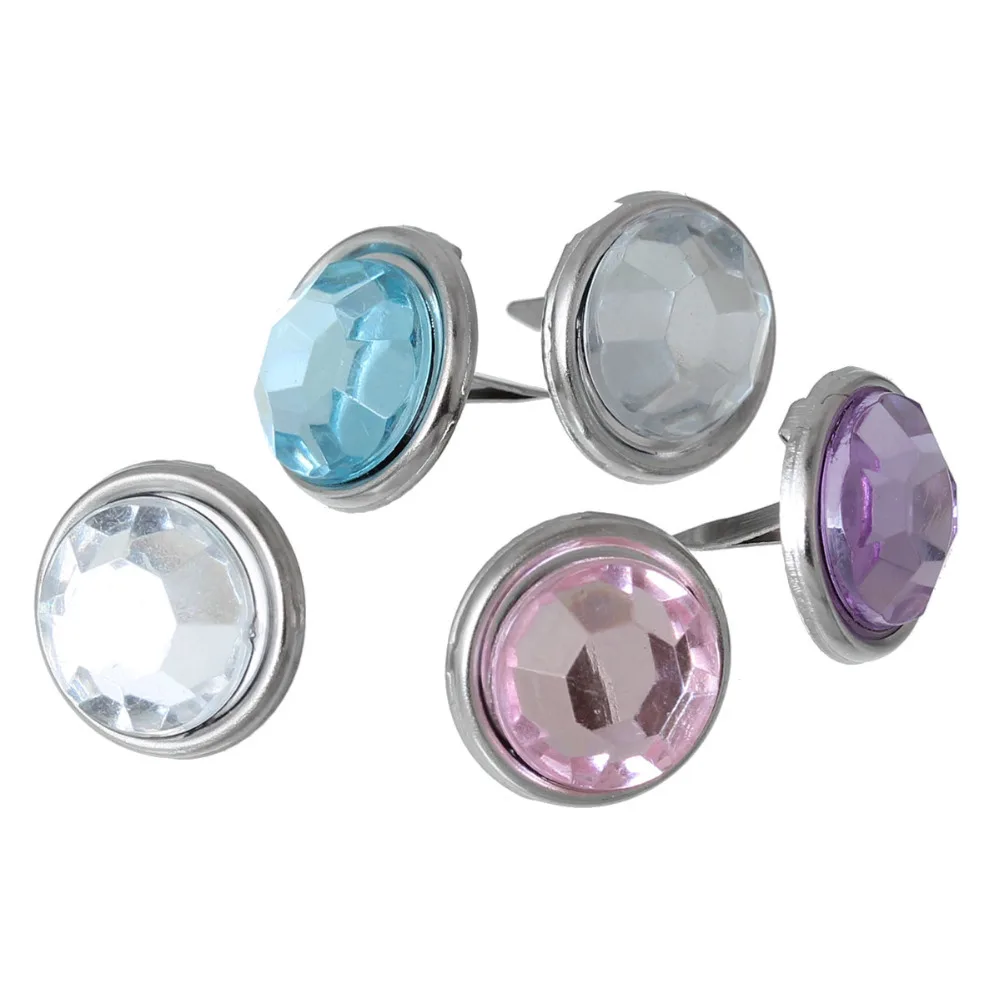 Сплав на железной основе штифтики для скрапбукинга круглые Серебристые цвета