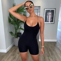 women backless criss cross rompers summer sleeveless street beach holiday jumpsuits 2021 trend home wear casual solid jumpsuits