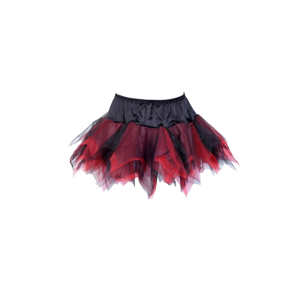 Plus Size Petticoat Skirts Gothic Women Pettiskirt Burlesque Red & Black Mesh Sexy Micro Mini Tutu Skirt | Женская одежда - Фото №1