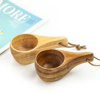 portable rubber wooden coffee spoon mini scoop tea milk water cup drinking mugs drinkware handmade teaspoon for kitchen camping