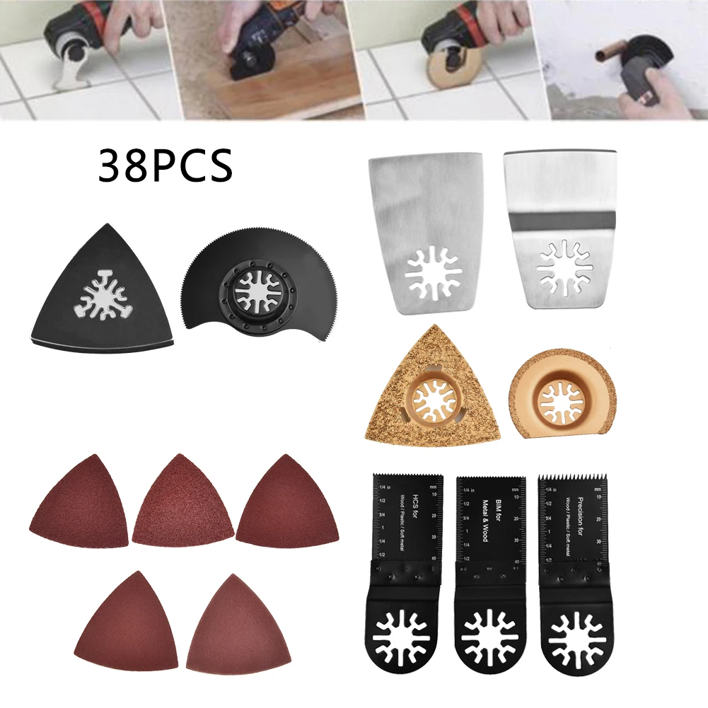 

Oscillating Saw Blade Multi Tool Cutter Mixed Cutting Accessories 38pcs Set Practical Durable